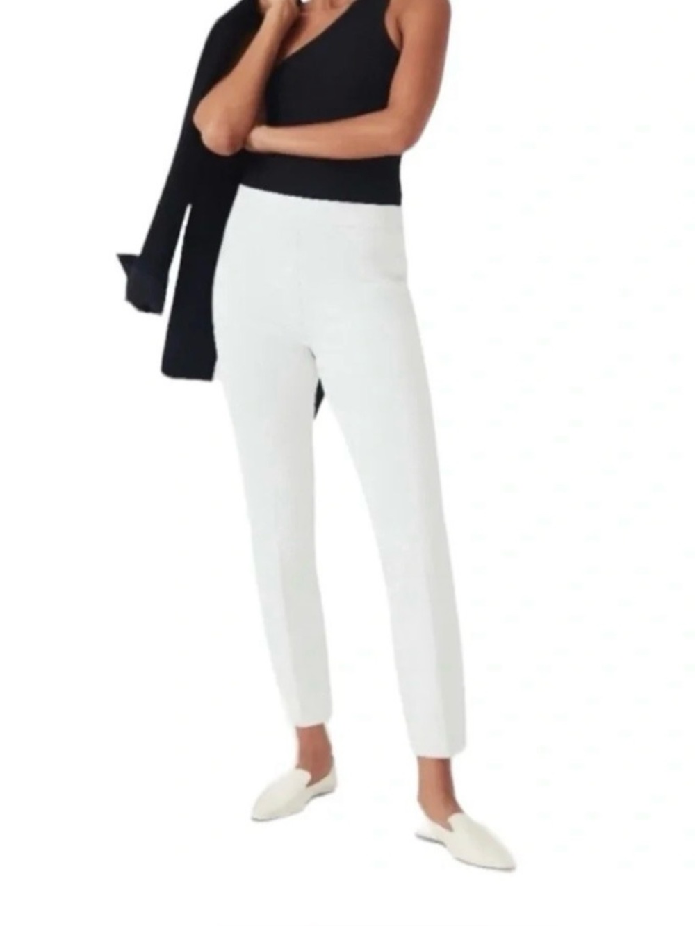 Spanx On-the-Go Slim Straight Ankle Pants Classic White | Size 1XT